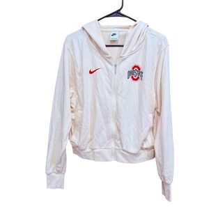 Nike‎ Ohio State Buckeyes NCAA Cropped Full Zip Hoodie Jacket - Small